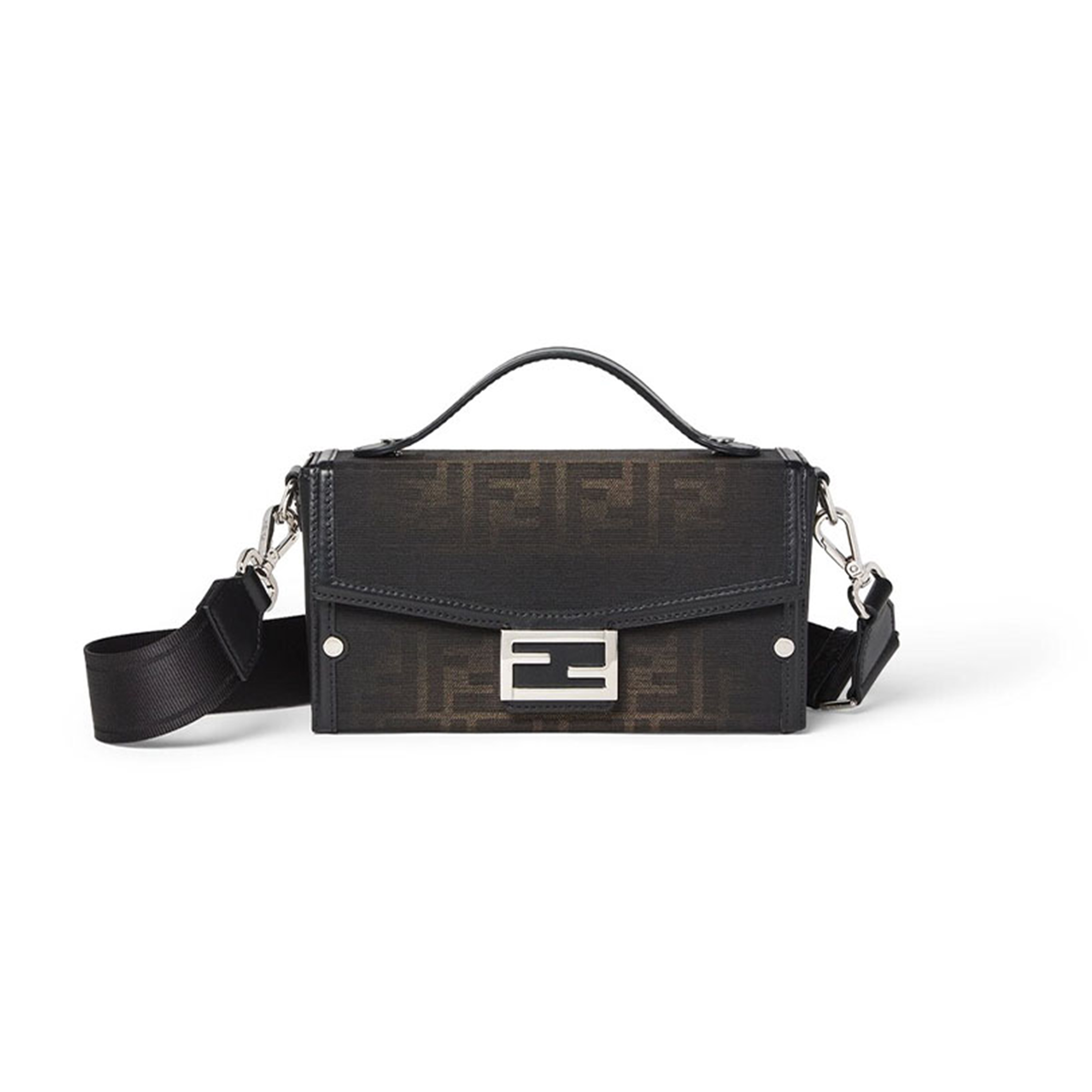 F**di baguette soft trunk brown ff fabric bag 7va565apd8f0l3t (21.5*13*6.5cm)